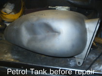 Petrol Tank before repair